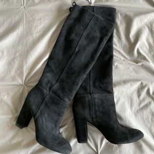 Black suede boots